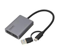 Haofy Adaptateur de Type C vers Double HD, Adaptateur USB vers HD 1080P Léger en Alliage d'aluminium Portable pour Ordinateur de Bureau
