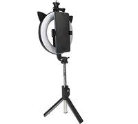 Haofy Anneau Lumineux LED pour Selfie, Bâton avec Télécommande Bluetooth, pour étude en Ligne et Diffusion en Direct, Support en Acier Inoxydable