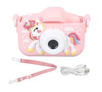 Haofy Appareil Photo Numérique pour Enfants à Double Objectif, écran HD IPS de 2 Pouces avec Mise au Point Automatique, Zoom 8X - Photographie, Jeux Vidéo, Batterie Rechargeable, Résistante aux (PINK)