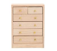 Haofy Armoire de Maison de Poupée en Bois Miniature Exquise, Modèle de Meubles de Bricolage pour Maison de Poupée 1:12, Couleur Bois écologique pour la Décoration