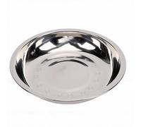 Haofy Assiette Ronde en Acier Inoxydable Incassable, Assiette de Service épaisse de qualité Alimentaire pour la Maison et le Camping, Plateau à Salade en Métal 304