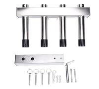 Haofy Attelage de Camion en Acier Inoxydable Support Canne à Pêche, Réglable 4 Lien Tube pour 2 Attelage Récepteurs Tige Rack pour Attelage Sun Proof