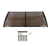 Haofy Auvent de Porte Résistant à la Pluie, Pare- Coupe-Vent, Auvent de Fenêtre de Conception Simple pour L'entrée, Installation Pratique, Couleur Marron (200 cm / 78,74 Pouces)