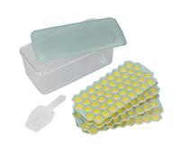 Haofy Bac à Glaçons 3,3 L avec 188 Grilles, 4 Couches et Cuillère - Couvercle Anti-poussière de qualité Alimentaire, Récipient de Stockage de Glace à Dégagement Facile pour la Cuisine, Le