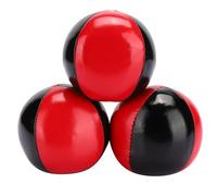 Haofy Balles de Jonglage Cuir PU Légères 120g Diamètre 63mm Adaptées Loisirs Enfants Spectacles Professionnels Bureau Set de 3 Rouge Noir