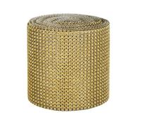Haofy Bande de Maille de Ruban de, Garniture Scintillante en Cristal de 9m à 24 Rangées pour Mariage, Artisanat de Bricolage, Décoration de Vacances, Plusieurs Couleurs (GOLD)