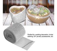 Haofy Bande de Maille de Ruban de, Garniture Scintillante en Cristal de 9m à 24 Rangées pour Mariage, Artisanat de Bricolage, Décoration de Vacances, Plusieurs Couleurs (SILVER)