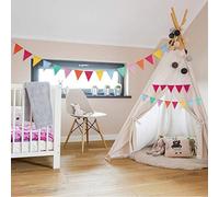 Haofy Banderole Multicolore, Drapeaux Colorés Double Face pour Décoration de Fête, Convient pour les Mariages et les Vacances, en Coton et Lin, 16,4 Pieds, 24 Pièces (10 mètres 42 pièces)
