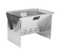 Haofy Barbecue au Charbon de Bois Portable Amovible, Mini Barbecue Pliable en Acier Inoxydable pour le Camping, Installation Facile, Expérience de Cuisine Stable, pour 1 à 2 Personnes