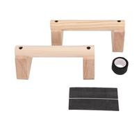 Haofy Barres de Parallettes en Bois, Ensemble de 2 Pièces en Bois de Hêtre | Supports de Pompes pour Salle de Sport à Domicile, Poignées en Caoutchouc Antidérapantes, Structure à Fente de