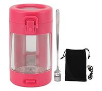 Haofy Bocal de Rangement Portable pour Cigarettes, Récipient Hermétique Transparent avec Cuillère, Verre, Bocal avec Lumière LED et Loupe (Rose)