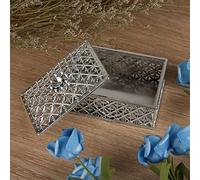 Haofy Boîte à Bonbons Coffre au Trésor, or, Paquet de 12, Conception Carrée, 3,1x2,2x1,4 Pouces, Conteneur pour Fête de Mariage (SILVER)