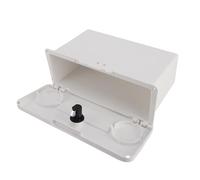 Haofy Boîte à de Bateau Verrouillable Abs Abs Marine Storage avec 2 Porte-Boissons, Organisateur de Console de Bateaux de Pont de Fouillis Salares (White)