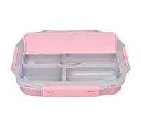 Haofy Boîte à Déjeuner à Isolation Thermique en Acier Inoxydable pour Enfants, Boîte à étanche à 3 Compartiments en Acier Inoxydable 304 avec Boucles à 4 Côtés pour l'école et le Bureau (PINK)