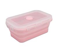 Haofy Boîte à Déjeuner Pliable en Silicone, Récipient de Stockage des Aliments Allant au -ondes pour l'école et le Bureau, Récipient à Déjeuner en Silicone Résistant aux Hautes Températures (PINK)
