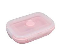 Haofy Boîte à Déjeuner Pliable en Silicone, Récipient de Stockage des Aliments Allant au -ondes pour l'école et le Bureau, Récipient à Déjeuner en Silicone Résistant aux Hautes Températures (PINK)