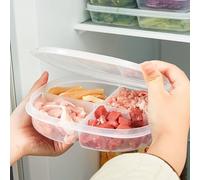 Haofy Boîte Alimentaire Transparente pour Réfrigérateur, Conservateur d'ingrédients à 4 Compartiments avec Vue Claire pour une Organisation Soignée du Réfrigérateur, le Matériau PP Peut Contenir 4