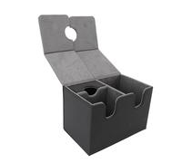 Haofy Boîte de Jeu de Cartes Magnétiques, Construction en Cuir PU, Fermeture Sécurisée, Plateau Amovible, Convient aux Cartes de Sport et Objets de Collection CCG (Noir Gris)