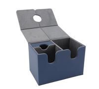 Haofy Boîte de Jeu de Cartes Magnétiques, Construction en Cuir PU, Fermeture Sécurisée, Plateau Amovible, Convient aux Cartes de Sport et Objets de Collection CCG (Bleu foncé)