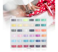 Haofy Boîte de Rangement de Canette, Boîte de Rangement de Canette Transparente Durable 36 Grilles avec Fil de coloré pour Fournitures de Machine à Coudre, Petit Kit Portable en Plastique