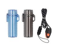 Haofy Boîte de Rangement étanche, Petit Organiseur Portable en Métal, 2 Pièces, étui de Protection pour Clés avec Porte-clés pour Camping en Plein Air, Voyage, étui à Cigarettes (noir et bleu)