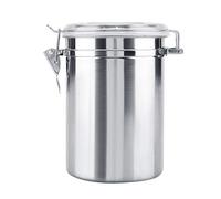Haofy Boîte en acier inoxydable, conteneur de stockage des aliments, pot de stockage scellé sous vide pour comptoir de cuisine, pour farine de café de sucre(1900ml)