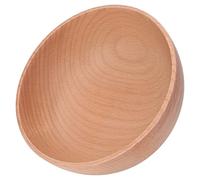 Haofy Bol Rond en Bois de Hêtre de 8 Pouces pour Salade, Fruits, Trempette, Sauce, Riz, Pâtes, Céréales pour la Cuisine à Domicile, le Restaurant, le café (S)