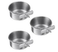 Haofy Bols d'alimentation pour Oiseaux en Acier Inoxydable de 4 Pouces avec Pince (Vis Unique 10x4,5 cm/3,93x1,77 Pouces)