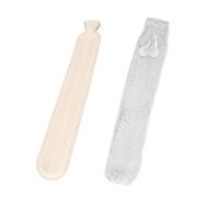 Haofy Bouillotte 2000 Ml BS Standard Longue en Caoutchouc Naturel pour Réchauffer le Lit - Sac d'eau Chaude pour les Mains avec Large Ouverture de Remplissage de 2,8 Cm, Housse en Peluche (noir et