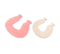 Haofy Bouillotte en Forme de U 1 L en Caoutchouc Naturel Antidéflagrant pour Soulager les Douleurs du Cou et des épaules - Housse Douce et Moelleuse pour l'hiver, les Voyages, 'usage Domestique