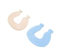 Haofy Bouillotte en Forme de U 1 L en Caoutchouc Naturel Antidéflagrant pour Soulager les Douleurs du Cou et des épaules - Housse Douce et Moelleuse pour l'hiver, les Voyages, 'usage Domestique