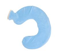 Haofy Bouillotte en Forme de U capacité de 1 L avec Housse Tricotée Amovible pour le Soutien du Cou et des épaules, Housse en Tissu Amovible pour Oreiller de Voyage, Caoutchouc Antidéflagrant pour