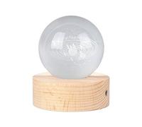 Haofy Boule de Cristal 3D 6 Cm, Sculpture d'astronomie Ronde Lumineuse avec Lumière LED pour Bureau, Table de Nuit, Décoration de Petit Espace (Système solaire Boule de cristal)