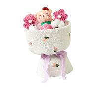 Haofy Bouquet en Peluche avec Guirlande Lumineuse LED, Bouquet d'animaux en Peluche de Dessin animé Mignon avec des Couleurs Vives pour d'anniversaire, de Saint-Valentin et de (Ours Rose)