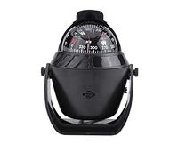 Haofy Boussole Numérique de Voiture à Lumière LED, Boussole électronique Compacte pour Une Navigation Facile, Adaptée au Bateau, au Camion, à la Marine, en Matériau ABS (Black)