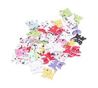 Haofy Boutons de Couture en Bois en Forme de Chat, Bois Composite, 100 Pièces Légers, Idéaux pour l'artisanat de Bricolage et la Décoration de Vêtements