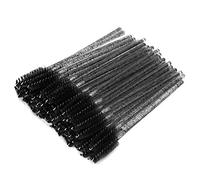 Haofy Brosse à Cils Jetable, 50 Pièces, Baguette en Spirale en Nylon pour Application de Mascara sans Grumeaux, Baguette de Mascara Jetable pour le Maquillage de Voyage, les Retouches en (BLACK)