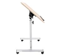 Haofy Bureau Debout Mobile, Poste de Travail en MDF et en Métal à Hauteur Réglable, Bureau d'ordinateur Portable Roulant pour Le à Domicile et l'étude Artisanale (Érable Blanc)