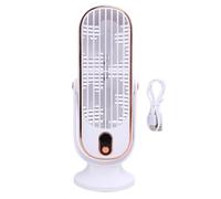 Haofy Bureau Ventilateur Double Ventilateur à Deux Vitesses 5 Vitesses Ventilateur Portable Rechargeable USB avec Affichage LED Batterie 1000mAh pour le Dortoir de la Chambre à (WHITE)