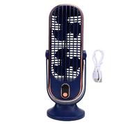 Haofy Bureau Ventilateur Double Ventilateur à Deux Vitesses 5 Vitesses Ventilateur Portable Rechargeable USB avec Affichage LED Batterie 1000mAh pour le Dortoir de la Chambre à (BLUE)