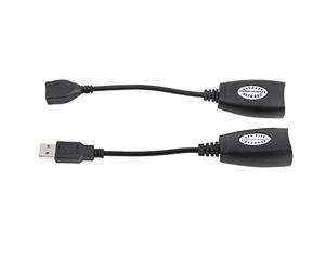 Haofy Câble de Rallonge USB vers RJ45, alimenté par Un Port USB, adapté au Cordon de Raccordement Cat5/RJ45/Cat6, Conforme à 1.1, Prolonge la Distance des Périphériques
