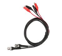 Haofy Câble D'oscilloscope BNC Rouge + Noir Souple à Double Pince avec Prise BNC en Alliage de Zinc, Botte en Silicone, Câble Coaxial 50 Ω, 2 Pièces P1011 Q9, Longueur 108 Cm