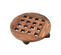 Haofy Caddie à Plantes en Bois de 30 Cm, Support Mobile pour Plantes avec Roues, Chariot de Pot de Fleur Rotatif à 360 Degrés avec roulettes Verrouillables pour Jardinière Lourde (2)
