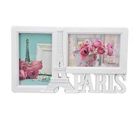 Haofy Cadre Photo Double en Plastique 4 X 6, Cadre Photo Double Tour Eiffel Cadre Photo Décoratif Ouverture Verticale et Horizontale Cadres de Table Murale