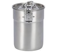 Haofy Café Extérieur 1L, Pot de Cuisine de Camping Polyvalent 1L avec Couvercle Fonctionnel, Sac Fourre-tout en Maille, Accélère le Temps de Chauffage - Tasse de Cafetière Extérieure pour le Camping