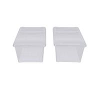 Haofy Cage à Lézards, 2 Pièces 8,46x12,4x5,91 Pouces PP Boîte d'alimentation Transparente pour Reptiles Récipient en Plastique Portable pour Dragons Barbus Lézards Araignées (L)