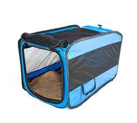 Haofy Caisse de Transport pour Chien et Voiture Bleue, Pliable, Souple, Portable, pour Voyage, Voiture, Extérieur, Convient aux Chats de Taille Moyenne à Grande jusqu'à 55 Livres avec