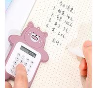 Haofy Calculatrice Portable Style Ours Mignon pour Enfants, Mini Calculatrice Légère en Caoutchouc Tactile, Conception de Dessin animé pour étudiants (Brown)