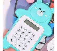 Haofy Calculatrice Portable Style Ours Mignon pour Enfants, Mini Calculatrice Légère en Caoutchouc Tactile, Conception de Dessin animé pour étudiants (Ours Cyan)
