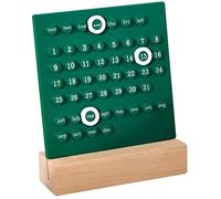 Haofy Calendrier en Bois pour Enfants, Calendrier Perpétuel en Bois avec Matériau ABS, Outil d'apprentissage Amusant pour Les Activités à Domicile des Enfants (Green)
